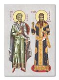 Sveti Mina i Sveti Stefan Dečanski - ikona na kamenu