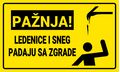 Tabla "PAŽNJA LED PADA" - Štamparija Anduja