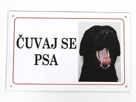 Tabla - čuvaj se psa, personalizovana - štamparija Anduja