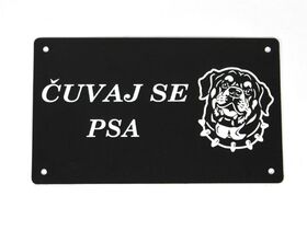 Pločica - čuvaj se psa - štamparija Anduja