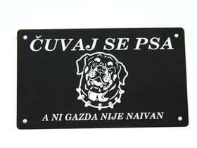 Pločica - čuvaj se psa - štamparija Anduja