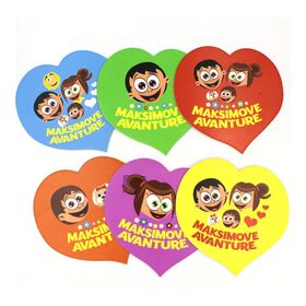 Mama voli bebu i Maksimove avanture - set 6 srcolikih podmetača za čaše