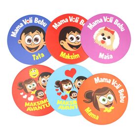 Mama voli bebu i Maksimove avanture - podmetači za čaše kružni - Anduja doo